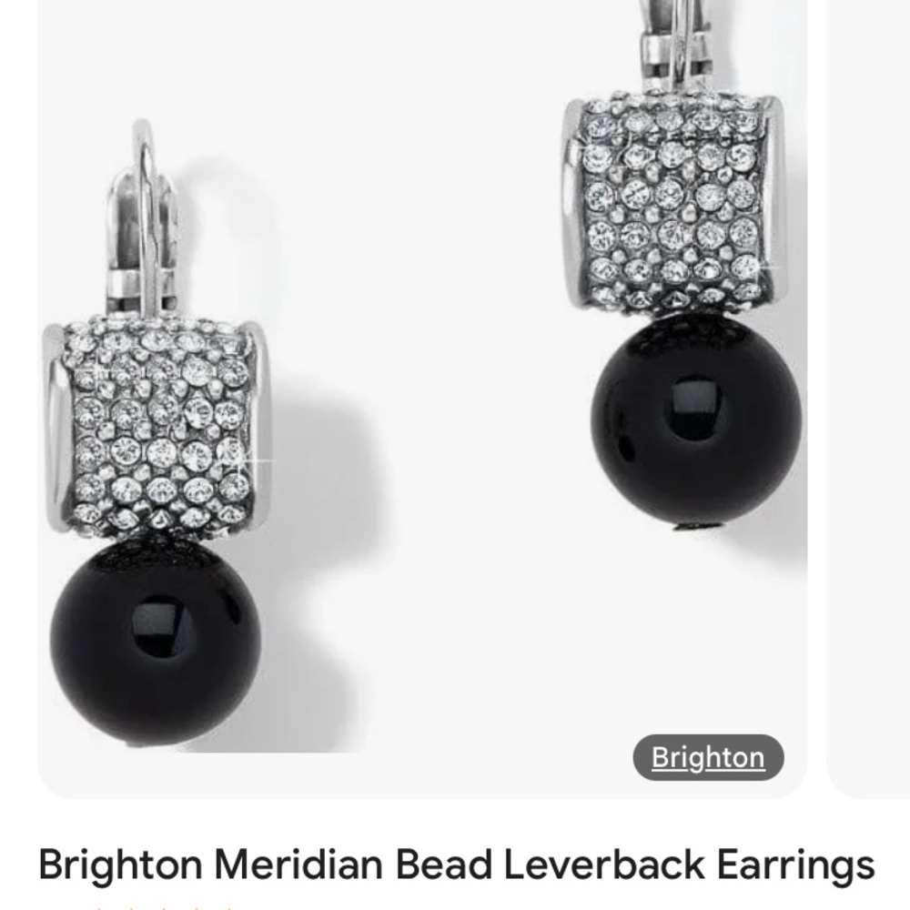 Brighton Meridian Silver and Black Bead Earrings